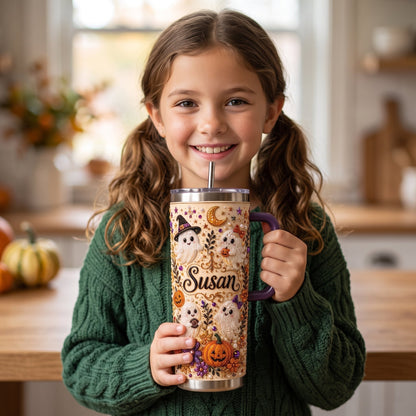 🎃 Halloween Ghost Pearl Tumbler – A Spooky-Cute Gift Made Just For Her 👻🥤