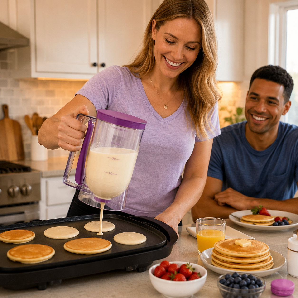 🎉🧁Easy-Pour Pancake & Cupcake Batter Dispenser
