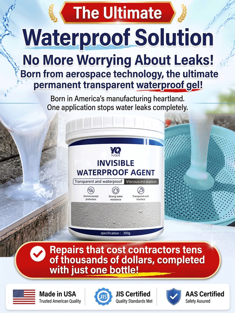 🚀 This aerospace-grade waterproofing agent uses a 99% high-concentrate formula. ⏱️ It penetrates deep into cracks and forms a protective film within minutes, ✨ dries completely invisibly, and 🏠 effortlessly stops water seepage on roofs and walls.