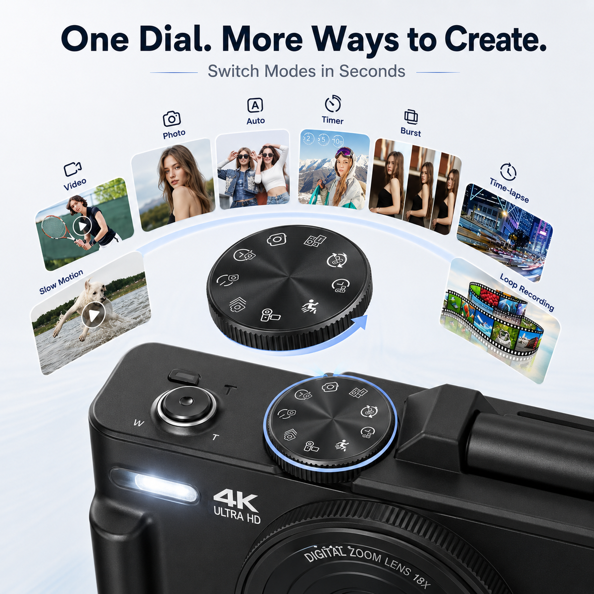 📸 4K 64MP Vlogging Camera with 180° Flip Screen & WiFi
