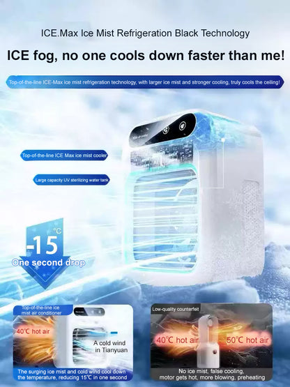 ❄️ 【The Ultimate Summer Energy-Saver (90% Savings)】 Wall-mountable, wireless, portable air cooler—rapid cooling with icy mist in just 3 seconds🧊