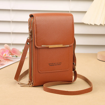 【Multi-Functional Touchscreen Zipper Pouch】Smart Touch Crossbody: 1S access to phone, No more dropped screens!
