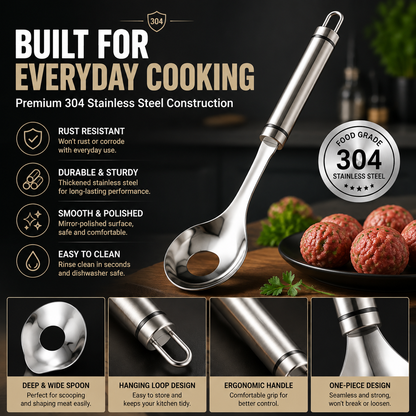 🍝 Stainless Steel Meatball Maker Spoon – Make Perfect Meatballs Without Messy Hands