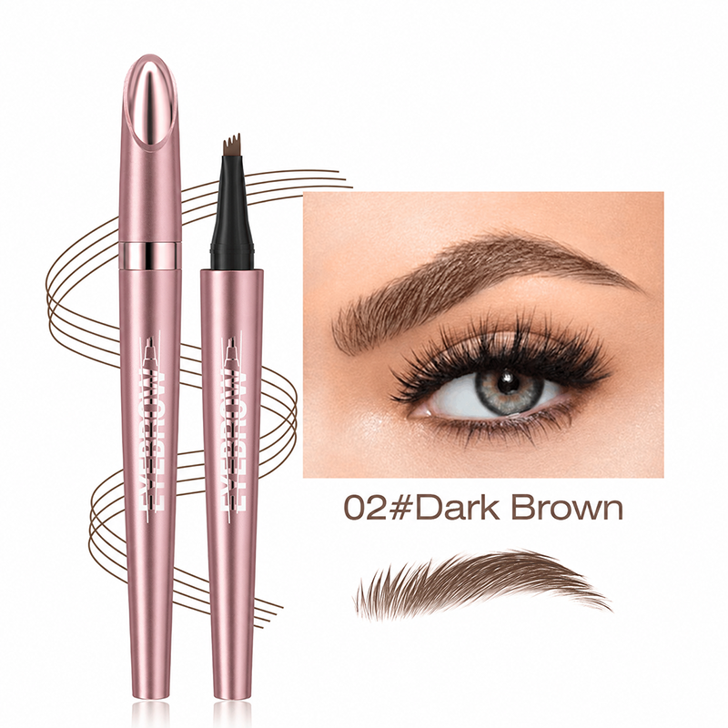 Waterproof Micro-Fork Eyebrow Pencil, Long-Lasting Brow Pen for Natural Hair-Like Strokes