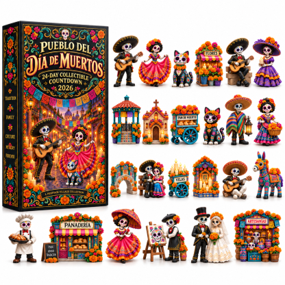 Pueblo del Día de Muertos 2026 – 24-Day Day of the Dead Collectible Countdown Calendar with 24 Unique Miniatures