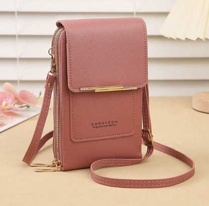 🔥【Multi-Functional Touchscreen Zipper Pouch】Smart Touch Crossbody: 1S access to phone, No more dropped screens!