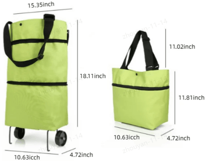 🛍️✨ Convertible shopping tote – hides wheels, holds 20kg, expands with zipper!
