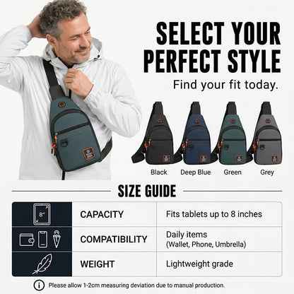 🎒💦 Waterproof Multi-Pocket Sling Bag — Lightweight & Anti-Theft ✨