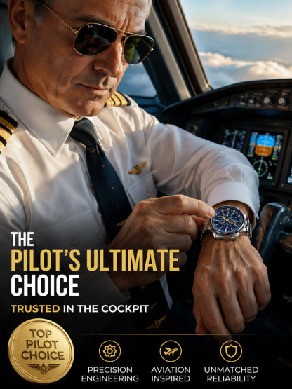 ⌚ Swiss Pilot Watch｜Authentic Swiss‑handcrafted, microscope‑calibrated movement, lifetime‑no‑replace solar movement, professional 20ATM waterproof 💧