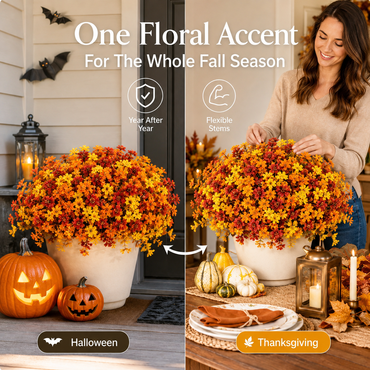 🎁  Last Day 50% OFF - Fall Artificial Flowers For Halloween &amp; Autumn Decor