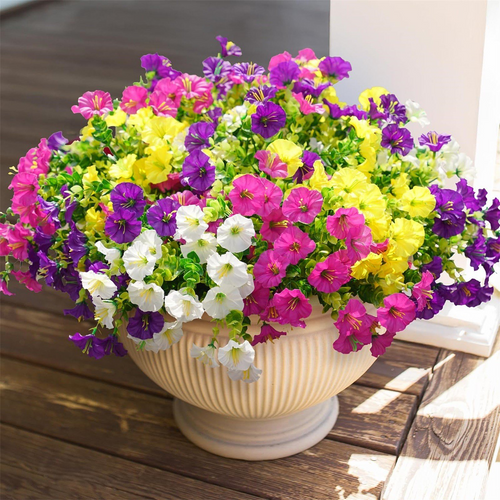 🌸 Frühlings-/Sommer-Deko für Zuhause – 🌿 Künstliche Seiden-Prunkwinde, farbig, 12/Stiel