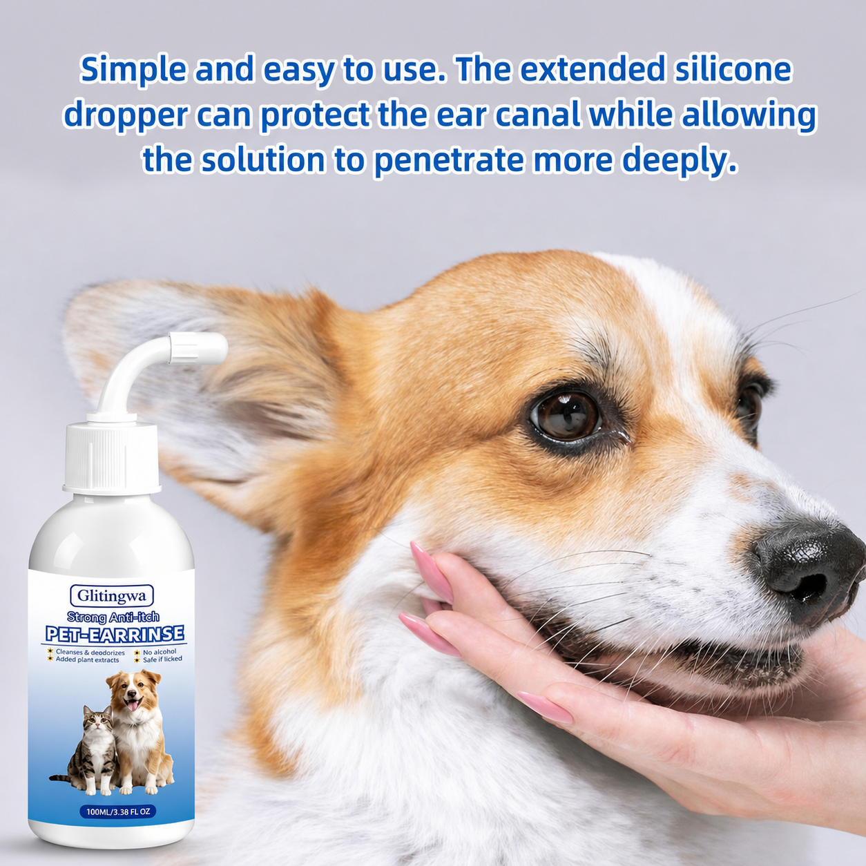 Gentle Pet Ear Wash | Odor-Free Cleaning for Dogs & Cats