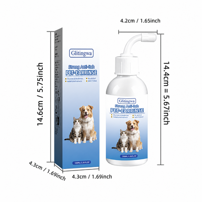Gentle Pet Ear Wash | Odor-Free Cleaning for Dogs & Cats