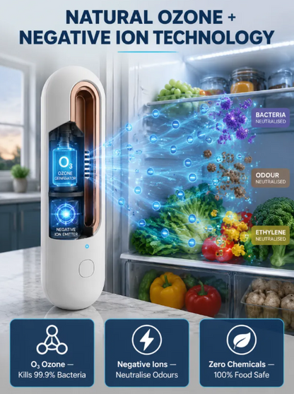🔥Smart Fridge Purifier & Deodorizer | Keep Food Fresh 3X Longer — Last 50 Units at 50% OFF!