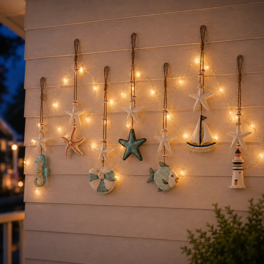 Seaside Glow Wall Hangings — Set of 7💙 Bring the Quiet Charm of the Coast Into Your Home 🌴🐚
