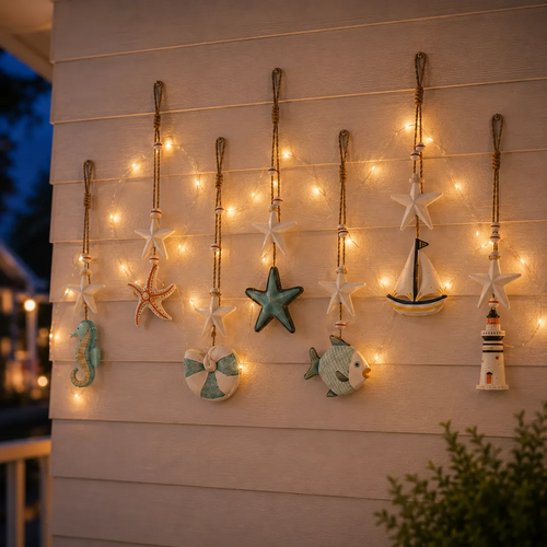Seaside Glow Wall Hangings — Set of 7💙 Bring the Quiet Charm of the Coast Into Your Home 🌴🐚