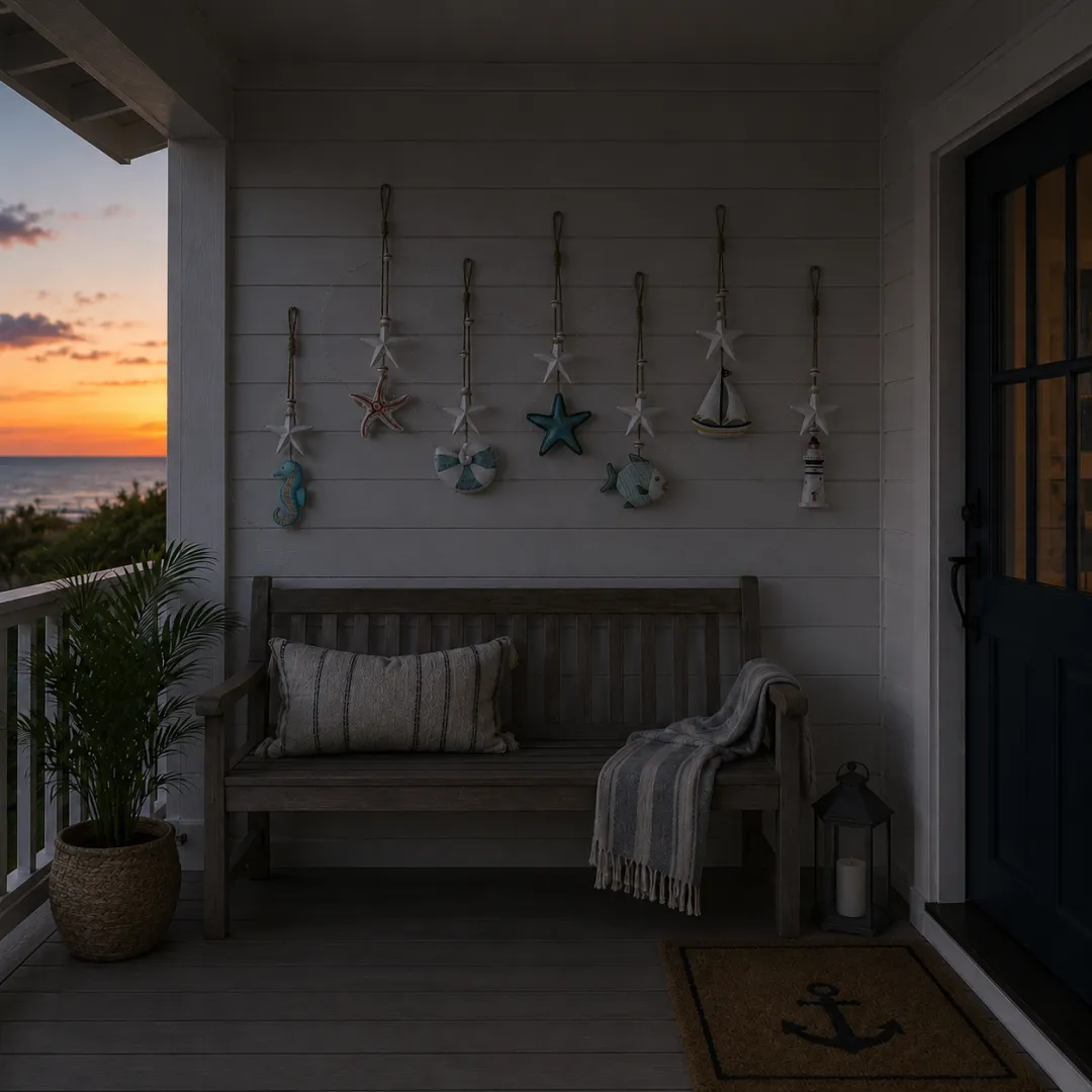 Seaside Glow Wall Hangings — Set of 7💙 Bring the Quiet Charm of the Coast Into Your Home 🌴🐚