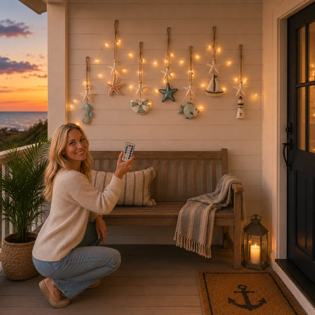Seaside Glow Wall Hangings — Set of 7💙 Bring the Quiet Charm of the Coast Into Your Home 🌴🐚