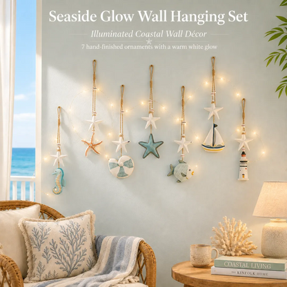Seaside Glow Wall Hangings — Set of 7💙 Bring the Quiet Charm of the Coast Into Your Home 🌴🐚