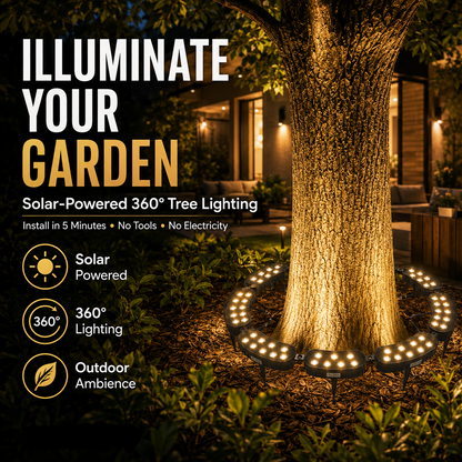 🌳💡 Ring-Shaped Solar Tree Lights – Weatherproof Outdoor Spotlights Ideal for Trees, Pillars, and Gardens