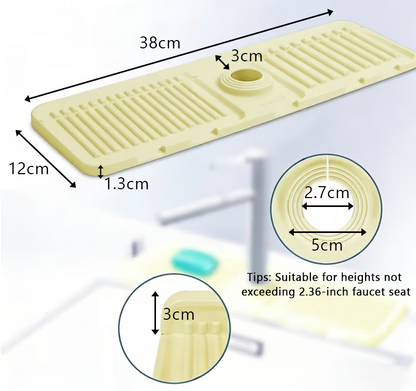 💧 Premium Faucet Splash Guard & Self-Draining Sink Mat