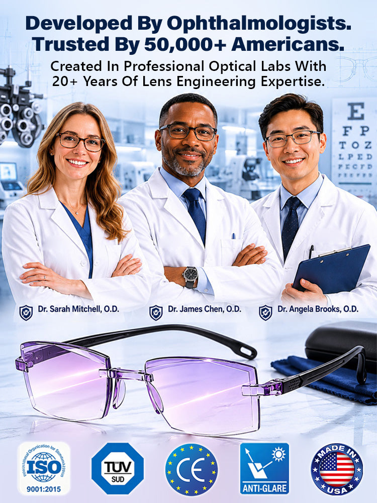 Reading glasses and sunglasses combined — no more hauling a second pair around!
