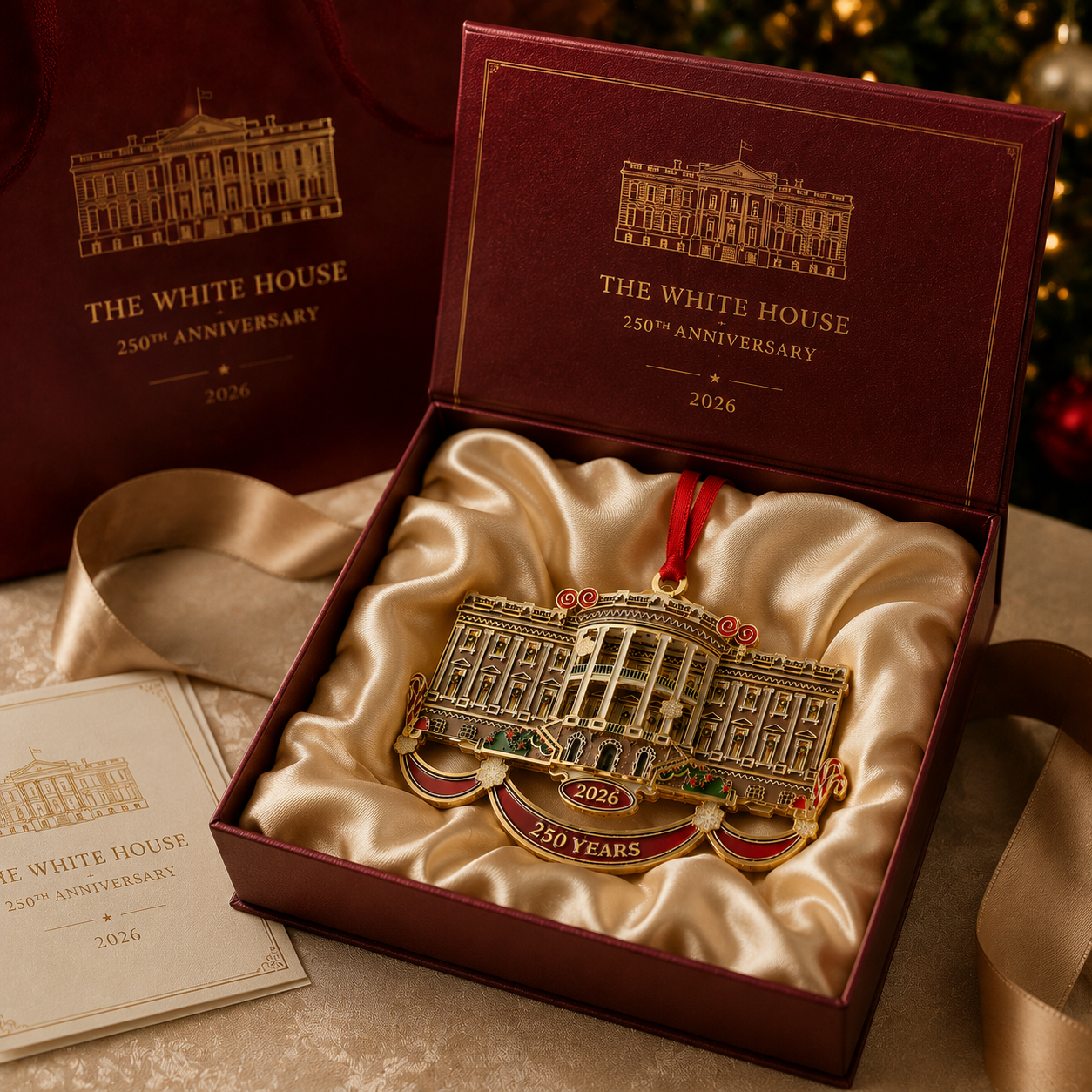 🔥Last 30pcs✨🔥White House Christmas tree ornaments