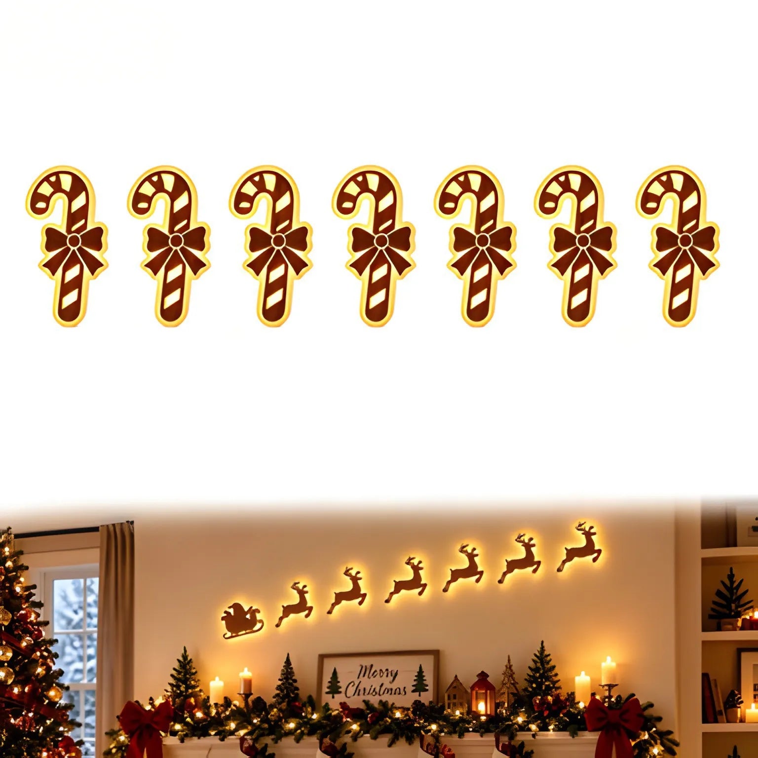 🎄 LED Reindeer Wall Decorations - ✨Festive Christmas Lighting