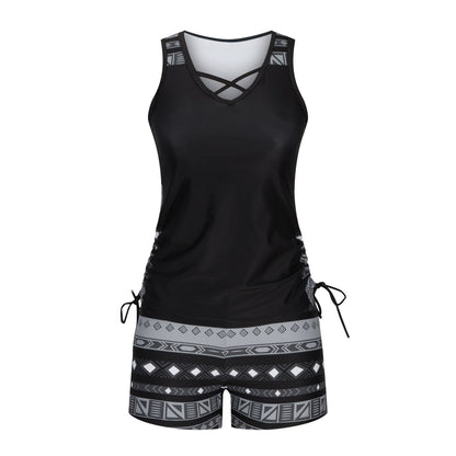 Women's Tummy Control Tankini Set with Built-In Bra – Flattering Boho Swimwear with Shorts💝