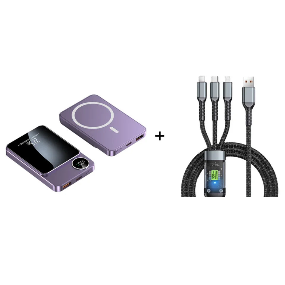🔋✨Professional Magnetic Charger for Travelers & Professionals 🧲| 22.5W Wired & 15W Wireless | 10,000 mAh | Fast Delivery💥