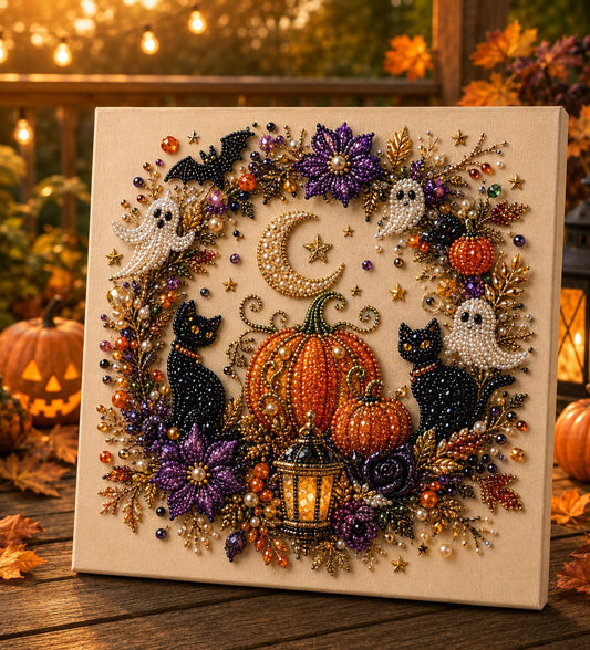 🔥 Up To 60% OFF Sale👻Halloween Pearl Art DIY Kit – Turn Tiny Pearls into Spooky-Cute Magic🧙