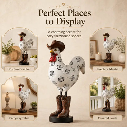 🤎Vintage Cowboy Rooster Sculpture