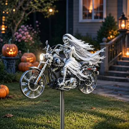🎃 Halloween Motorcycle Garden Windmill 🏍️