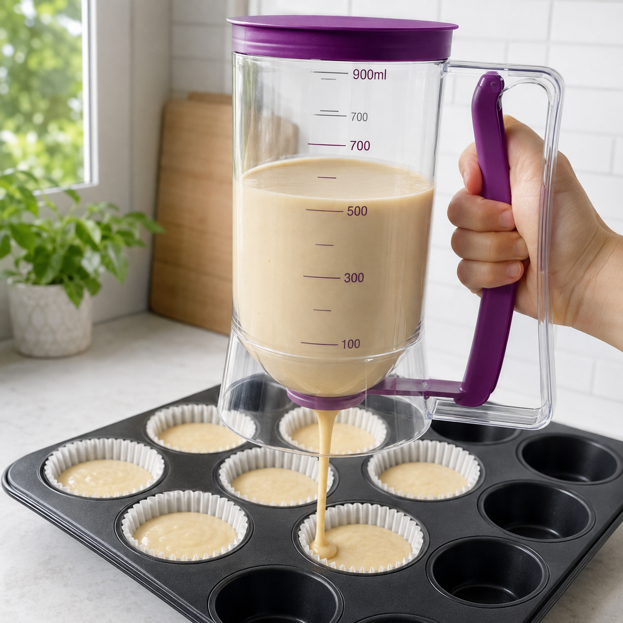 🎉🧁Easy-Pour Pancake & Cupcake Batter Dispenser