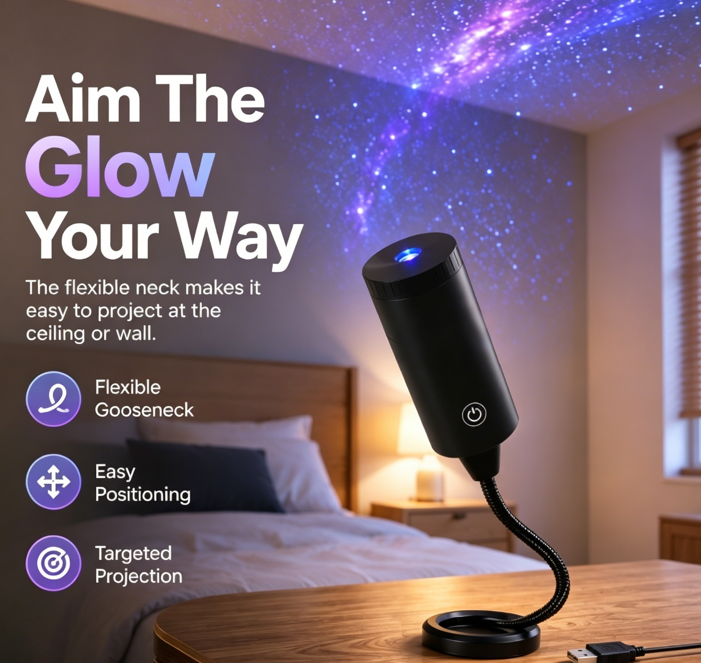 ✨ HD Galaxy Projection Lamp- Turn Any Room Into a Stunning Galaxy