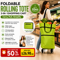 🛍️✨ 🔥LIMITED-TIME SALE🔥 3-in-1 Convertible Rolling Shopping Tote 🛍️🛞 Hidden Wheels, Expandable Zip & 44LB Capacity