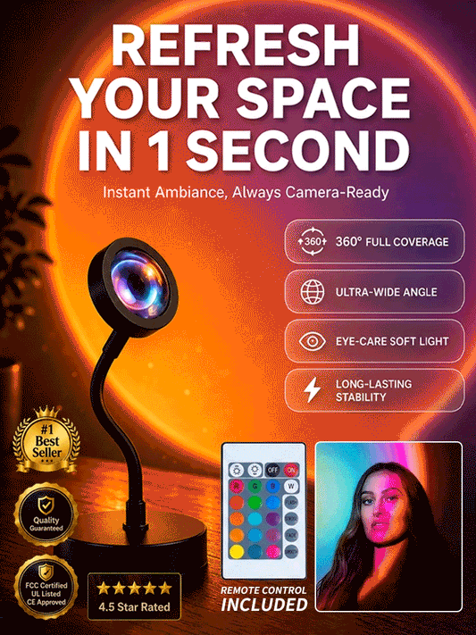 🌅 Sunset Ambient Light: One-Tap Romantic Lighting, Say Goodbye To Dull Rooms! Just 1 Second, Bring Stunning Sunset Glow Into Your Home ✨