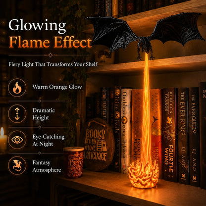Light-Up Dragon Fire Bookshelf Lamp