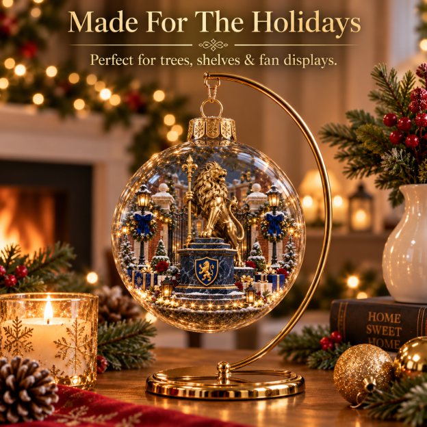 🎄Keep the Blue Flag Flying High Light-Up Football Heritage Diorama Ornament