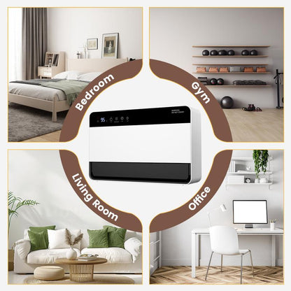 16IN Wall Mounted Space Heater, 1500W Fast Heating Convection Heater with 60° Vertical Swing, Touch & Remote Control, 4 Modes, Overheat Auto-Shutoff, V-0 Flame Retardant Housing, Child Lock for Home Bedroom