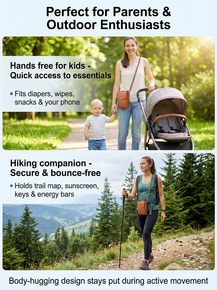 【Multi-Functional Touchscreen Zipper Pouch】Smart Touch Crossbody: 1S access to phone, No more dropped screens!