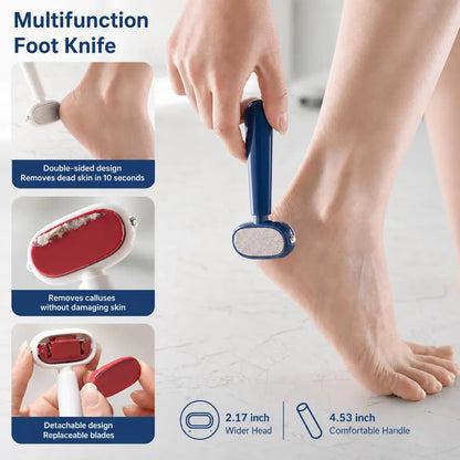 Dual‐Sided Foot Callus Remover, Replaceable Stainless Steel Blade Foot Scraper 🦶