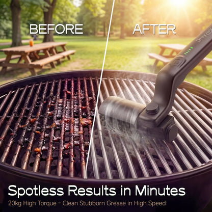 Drayvorx 2-in-1 Cordless Electric Grill Brush, Spin Scrubber with 3-Speed Motor for BBQ Cleaning