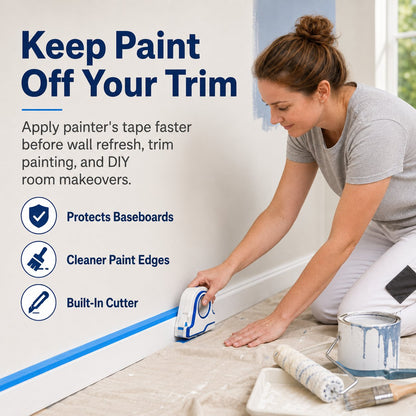 Easy Painter’s Tape Applicator Tool.Tape faster. Cut cleaner. Paint with straighter edges.