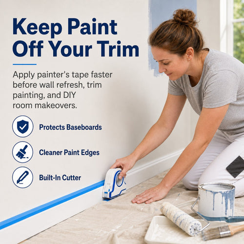 Easy Painter’s Tape Applicator Tool.Tape faster. Cut cleaner. Paint with straighter edges.