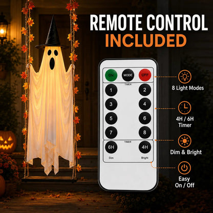 👻Halloween Swinging Ghost Light Create A Magical Haunted Porch This Halloween💡
