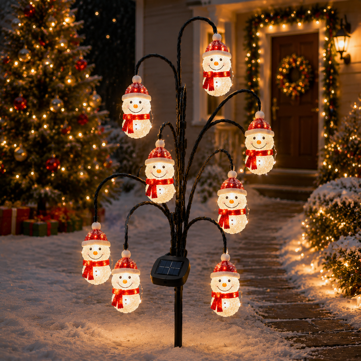 🎄 Christmas Solar Tree Stake Lights | 5 Styles Outdoor Yard Decor