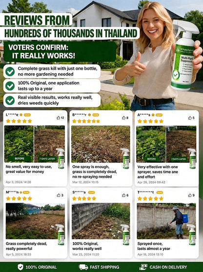 Fast-Acting Weed & Bamboo Removal Spray, 1 Application, 5 Years Weed-Free!