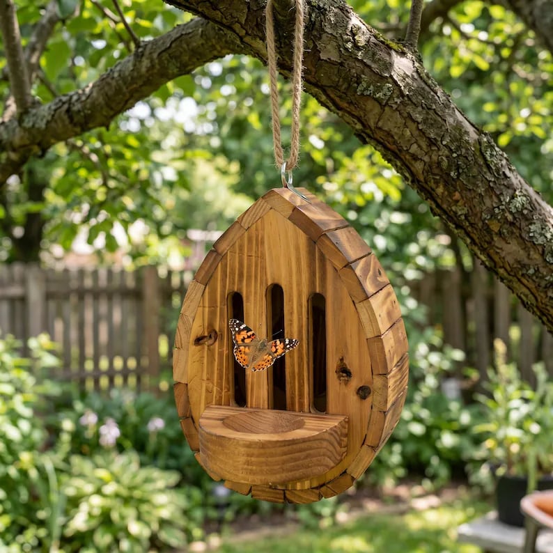 🔥 LAST DAY 50% OFF - 🦋 Handmade Butterfly House with Feeder Station
