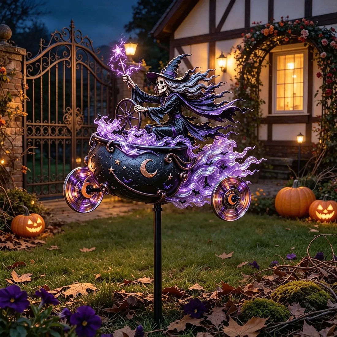 🎃 Halloween Motorcycle Garden Windmill 🏍️